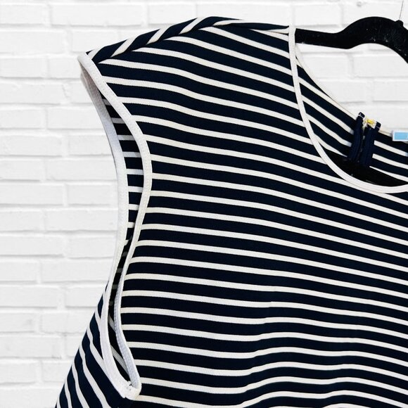 Draper James A-Line Mini Dress Sleeveless Striped Ruffle Hem Nassau Stretch XXL - Picture 8 of 13
